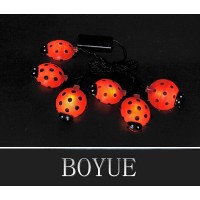 2014 High quality mini lovely Seven-spotted ladybug battery string 6 LED lights